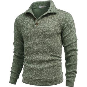 Mens New Shawl Collar Long Sleeve Sweater Multiple Sizes